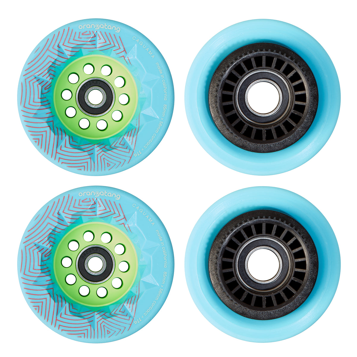 Boosted or Evolve Loaded Caguama 85mm 77a Wheels W / Pulleys - Blue