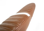 Kanebilt Brown Leather Memory Foam Seat w/ White Accent Stripe For Super73