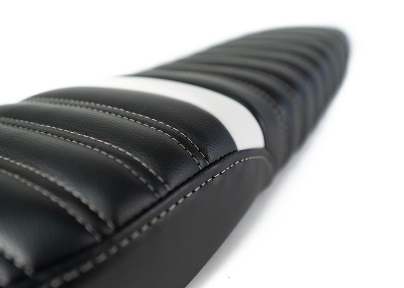 Kanebilt Black Leather Memory Foam Seat w/ Accent Stripe For Super73