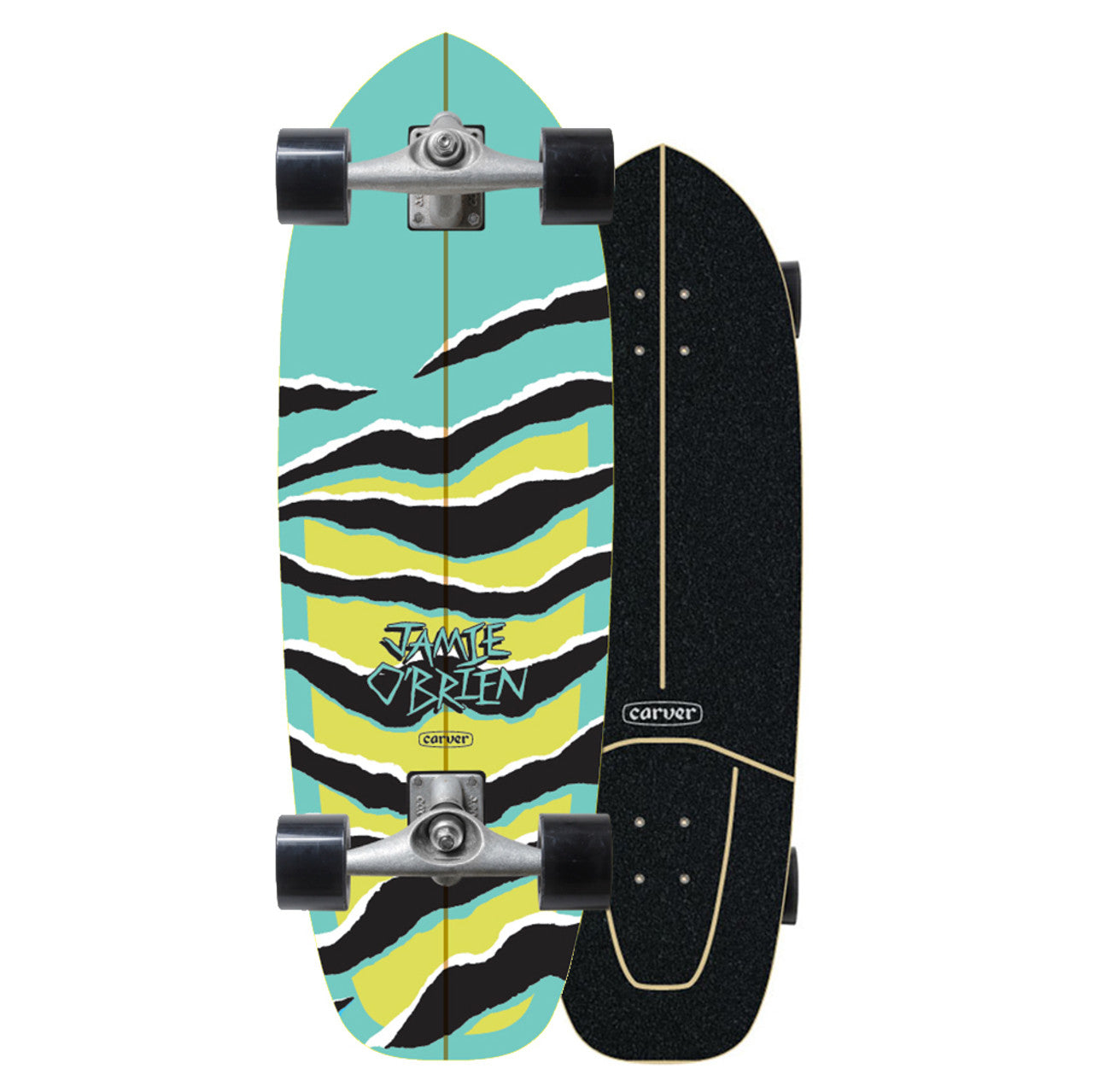 Carver Skateboards 31" J.O.B Aqua Tiger Surfskate Complete C7