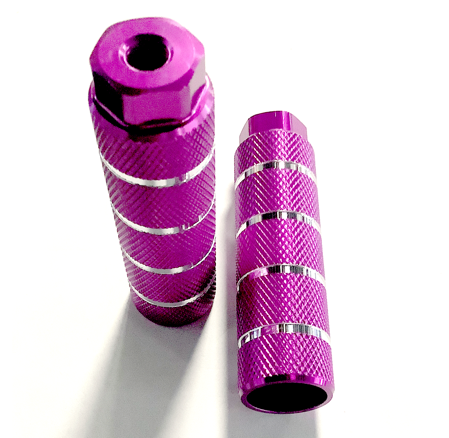 Hard Luck BMX Bullet Pegs 26t 3/8" Axle Day Glow Pink | Old School & Moderna | Coppia Pioli In Alluminio 2.75"