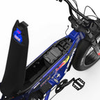 Open battery and storage compartment, M1D SE Nightfall Blue