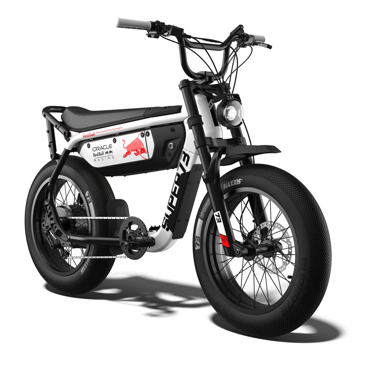 Front view of the Oracle Red Bull Racing M1D SE ebike in Suzuka White