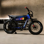 Alternate side view of the Oracle Red Bull Racing M1D SE ebike in Nightfall Blue