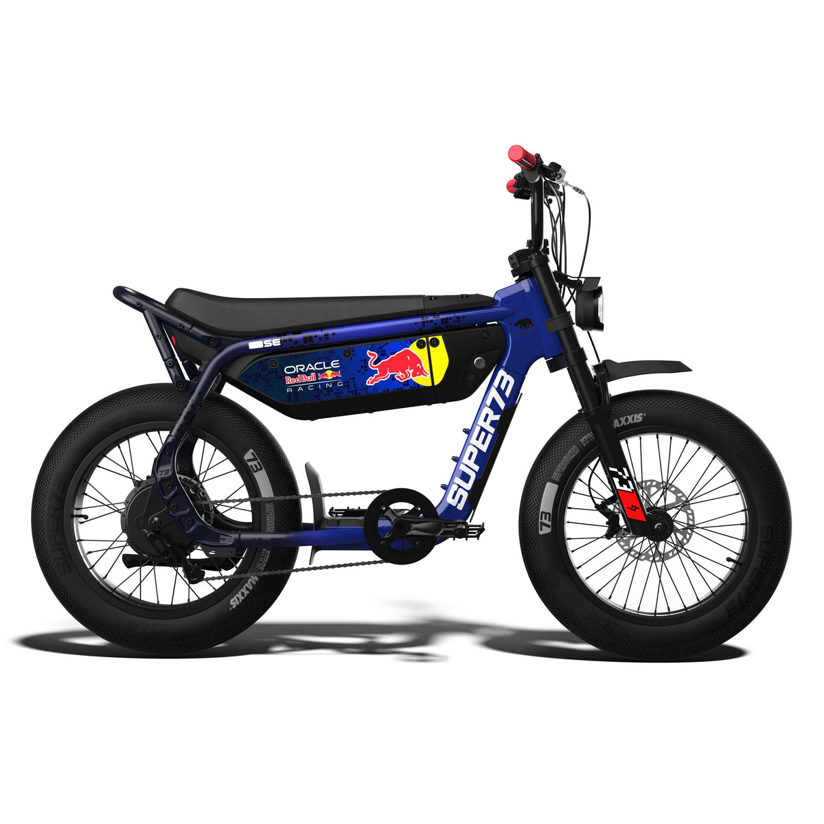 Side view of the Oracle Red Bull Racing M1D SE ebike in Nightfall Blue